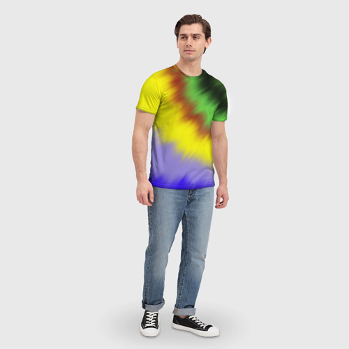 Мужская футболка 3D с принтом Яркий Тай-Дай, вид сбоку #3