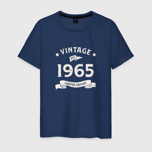 Мужская футболка хлопок Винтаж 1965 ограниченный выпуск, цвет темно-синий