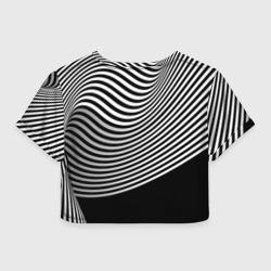 Топик (короткая футболка или блузка, не доходящая до середины живота) с принтом Trendy raster pattern для женщины, вид сзади №1. Цвет основы: белый