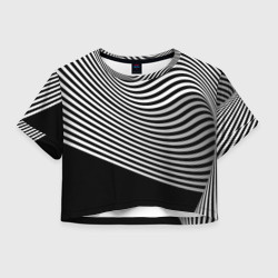 Trendy raster pattern – Женская футболка Crop-top 3D с принтом купить