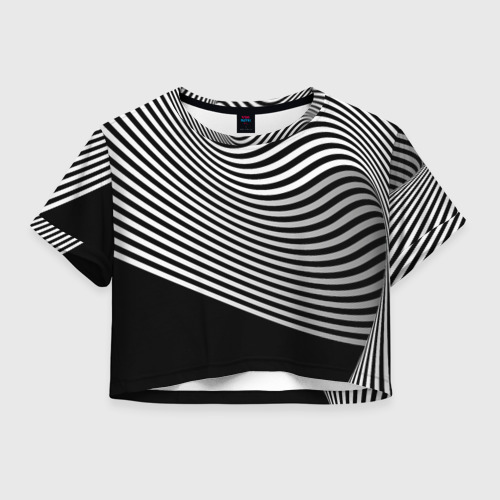 Женская футболка Crop-top с принтом Trendy raster pattern, вид спереди №1