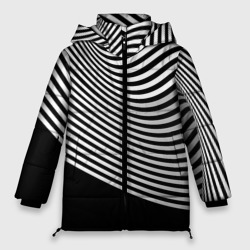 Trendy raster pattern – Женская зимняя куртка Oversize с принтом купить