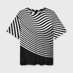 Trendy raster pattern – Женская футболка oversize 3D с принтом купить со скидкой в -50%