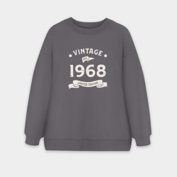 Женский свитшот oversize без начеса хлопок Винтаж 1968, ограниченный выпуск