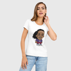 Женская футболка хлопок Slim Ronaldinho Barcelona - фото 2