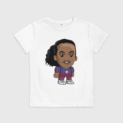 Детская футболка хлопок Ronaldinho Barcelona
