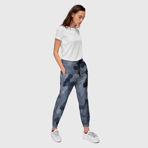 Женские брюки 3D с принтом Камуфляж из сот, вид сбоку #3