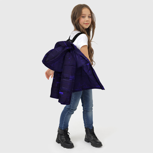 Зимняя куртка для девочек 3D с принтом Киберпанк изнутри, фото #4