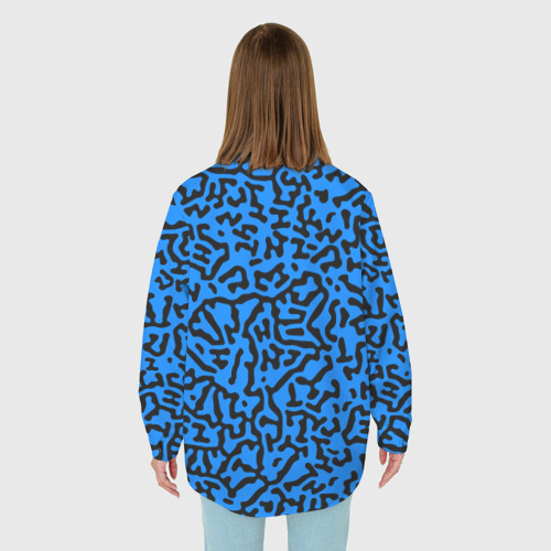 Женская рубашка oversize 3D с принтом Абстрактный паттерн - минимализм, вид сзади #2