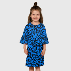 Платье с принтом Абстрактный паттерн - минимализм для ребенка, вид на модели спереди №3. Цвет основы: белый