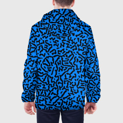 Куртка с принтом Абстрактный паттерн - минимализм для мужчины, вид на модели сзади №2. Цвет основы: белый