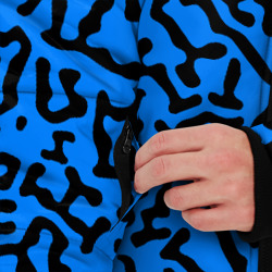 Куртка с принтом Абстрактный паттерн - минимализм для мужчины, вид на модели спереди №3. Цвет основы: черный