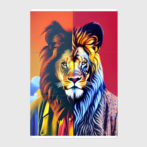 Магнитный плакат 2x3 с принтом Модный лев - искусство, вид спереди №1