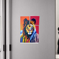 Плакат с принтом Модный лев - искусство для любого человека, вид спереди №4. Цвет основы: белый