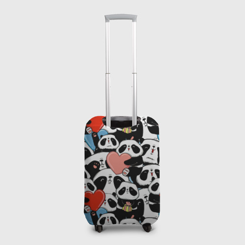 Чехол для чемодана 3D Панды с сердечками, цвет 3D печать - фото 2