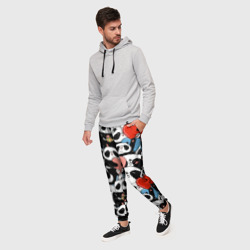 Мужские брюки 3D Панды с сердечками - фото 2