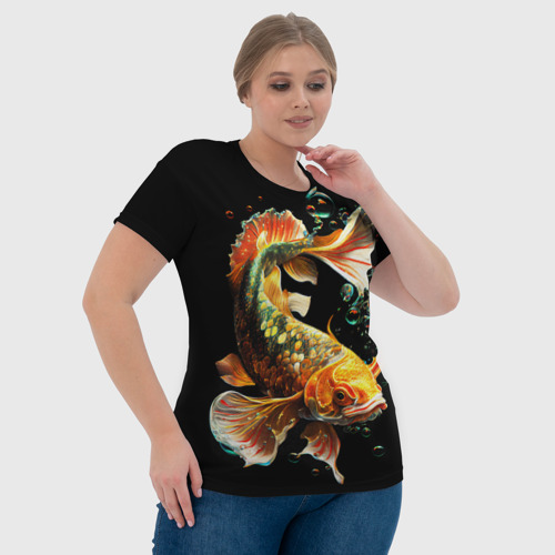 Женская футболка 3D с принтом Золотая рыбка моей мечты, фото #4