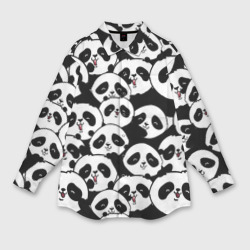 Мужская рубашка oversize 3D Весёлые панды