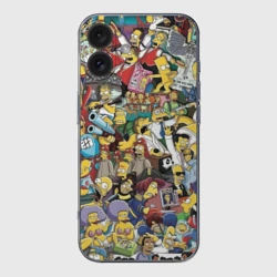 Чехол для iPhone 16 силиконовый с защитой камеры Simpson"history"