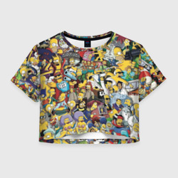 Женская футболка Crop-top 3D Simpson"history"