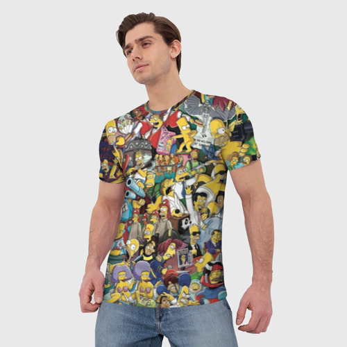 Мужская футболка 3D с принтом Simpsonhistory, фото на моделе #1