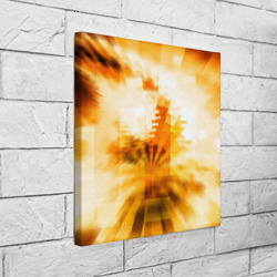 Холст квадратный Ярко-жёлтое свечение и пиксели - фото 2