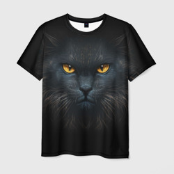 Мужская футболка 3D Midjourney black cat