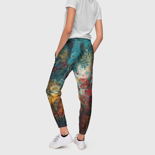 Женские брюки 3D Яркий флюид арт, цвет 3D печать - фото 4