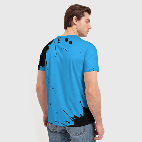 Мужская футболка 3D с принтом Максим космонавт футболист, вид сзади #2