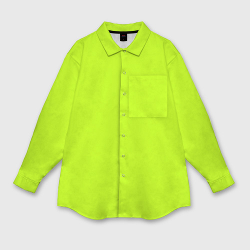 Женская рубашка oversize 3D с принтом Лайм цвет однотонный лаймовый, вид спереди #2