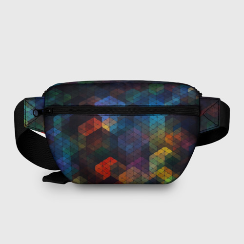 Поясная сумка 3D с принтом Стеклянная мозаика цветная, вид сзади #1