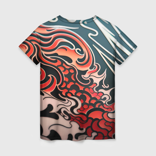Женская футболка 3D с принтом Ирезуми-арт, вид сзади #1