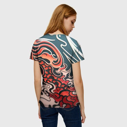 Женская футболка 3D с принтом Ирезуми-арт, вид сзади #2