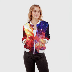 Женский бомбер 3D Космическое сияние ночь - фото 2