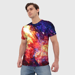 Мужская футболка 3D Космическое сияние ночь - фото 2