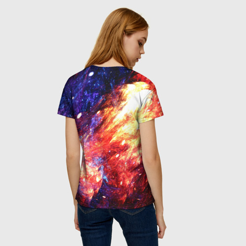 Женская футболка 3D Космическое сияние ночь, цвет 3D печать - фото 4