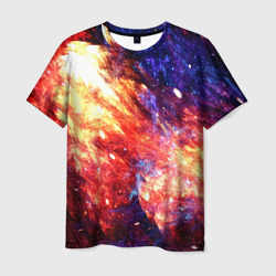 Мужская футболка 3D Космическое сияние ночь
