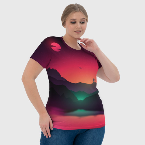 Женская футболка 3D с принтом Неоновая природа, фото #4