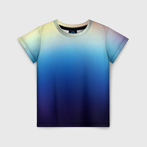 Детская футболка 3D с принтом Blue gradient colors, вид спереди #2