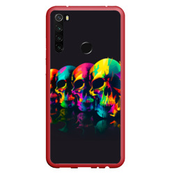 Четыре разноцветных черепа – Чехол для Xiaomi Redmi Note 8T с принтом купить