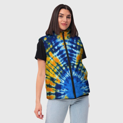 Женский жилет утепленный 3D Tie dye стиль хиппи - фото 2