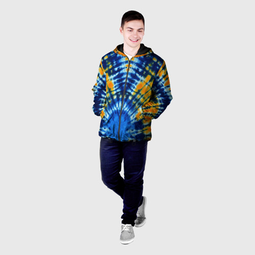 Мужская куртка 3D с принтом Tie dye стиль хиппи, фото на моделе #1