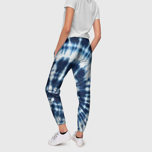 Женские брюки 3D Эффект тай дай - размытый синий узор, цвет 3D печать - фото 4