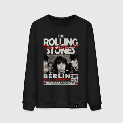 Мужской свитшот хлопок The Rolling Stones rock, цвет черный