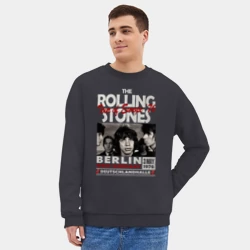 Мужской свитшот oversize без начеса хлопок The Rolling Stones rock - фото 2