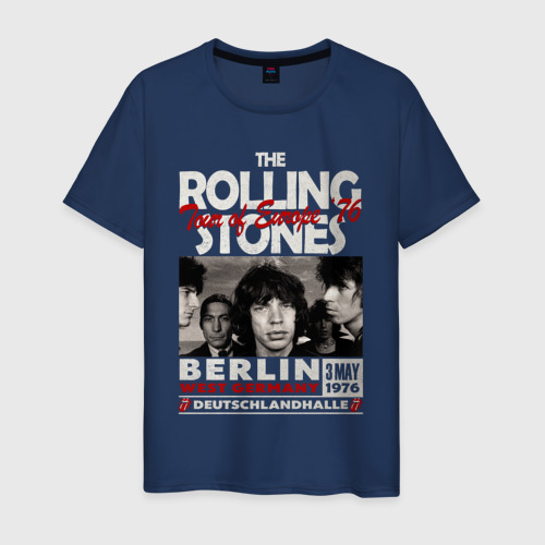 Мужская футболка из хлопка с принтом The Rolling Stones rock, вид спереди №1
