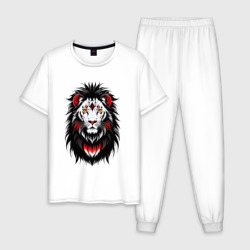 Мужская пижама хлопок Графичный портрет льва