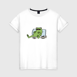 Женская футболка хлопок Ленивая лягушка