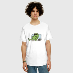 Мужская футболка хлопок Oversize Ленивая лягушка - фото 2