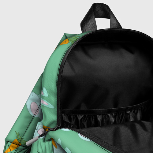 Детский рюкзак 3D с принтом Зайка с морковкой паттерн, фото #4